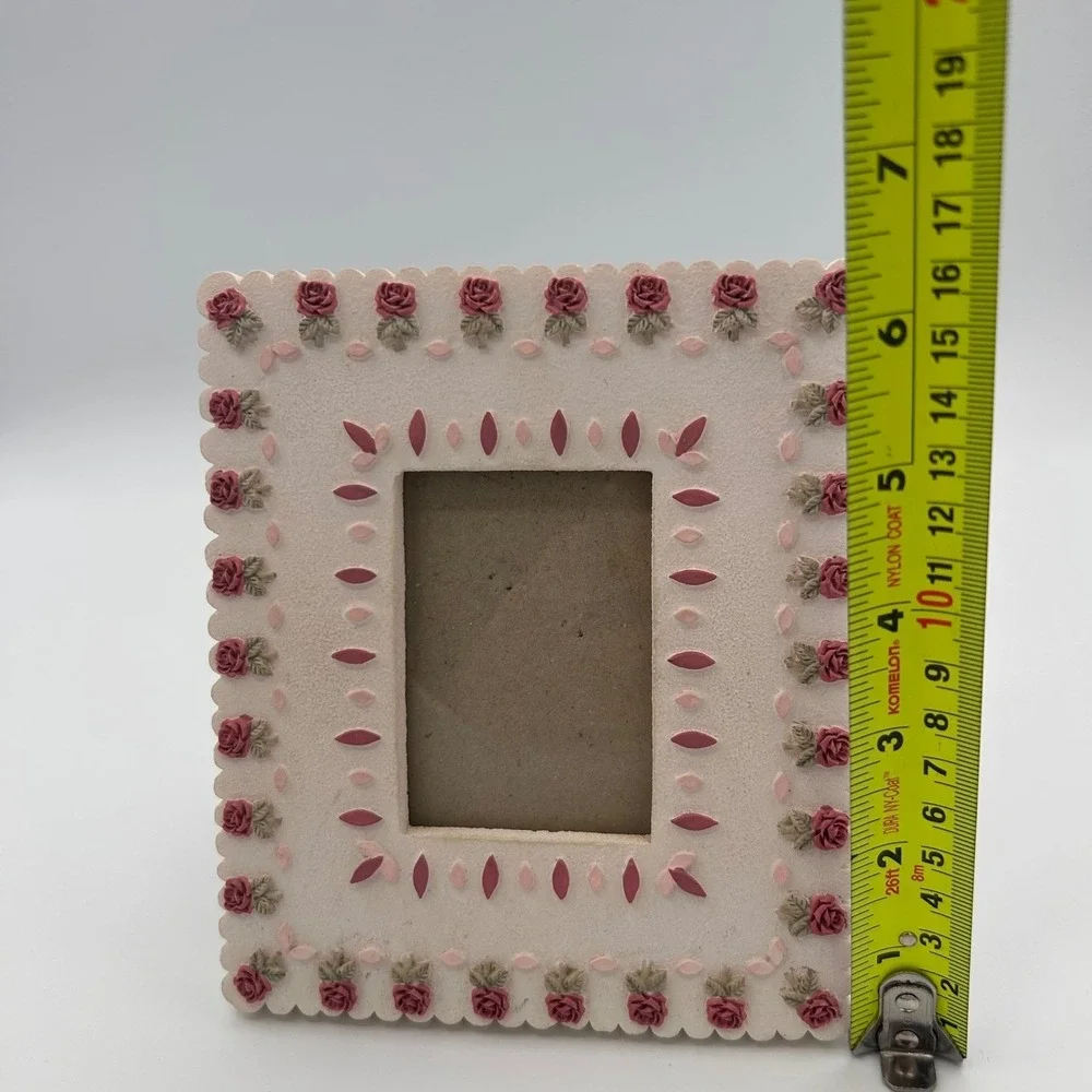 Prinz Picture Frame 2.5x3.5 Cream Rose Cottage Core‎ Shabby Chic